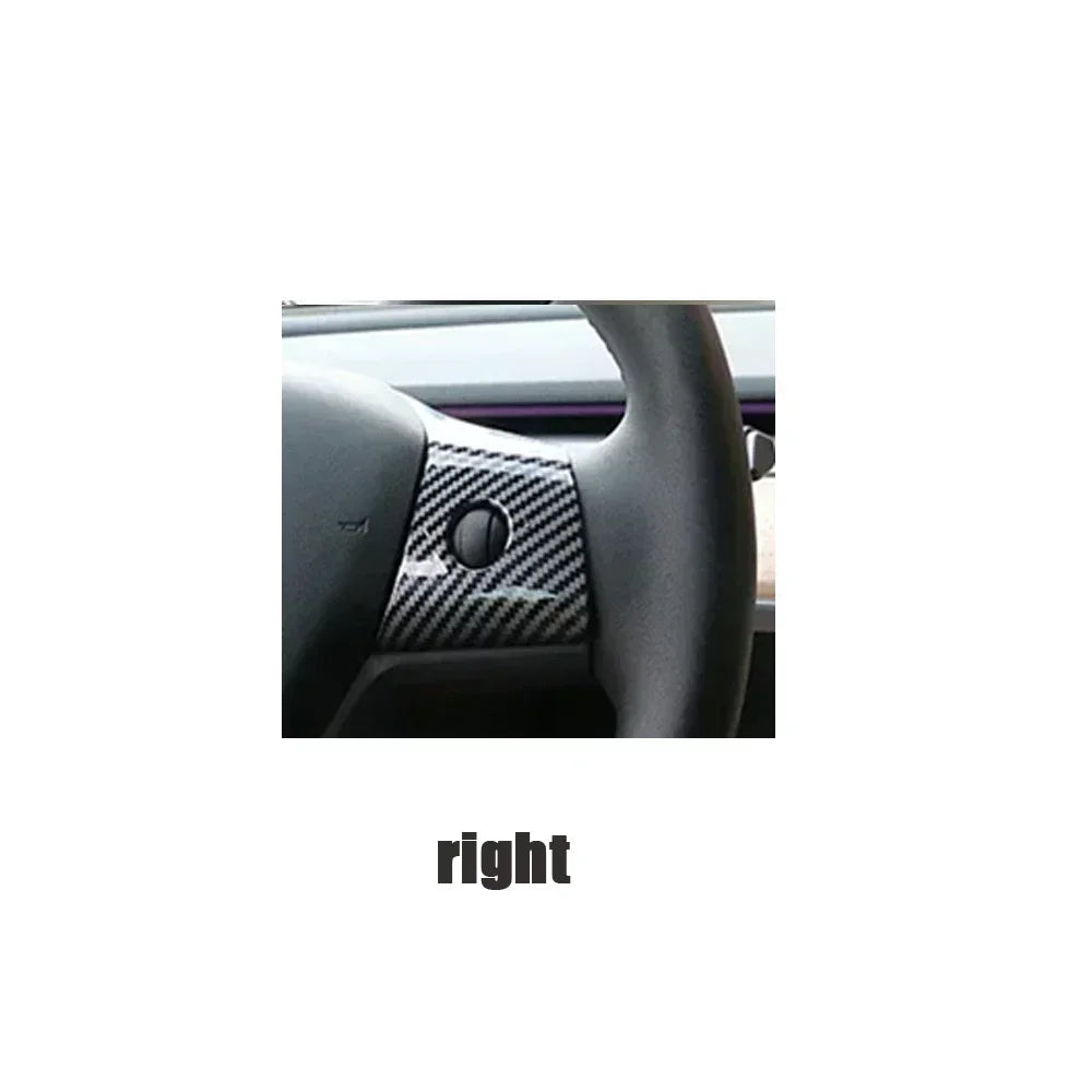 DSI - NEW Steering Wheel Trim Cover For Tesla Model 3/Y Interior Accessories Compatible With Tesla Model 3/Y Carbon Fiber Pattern