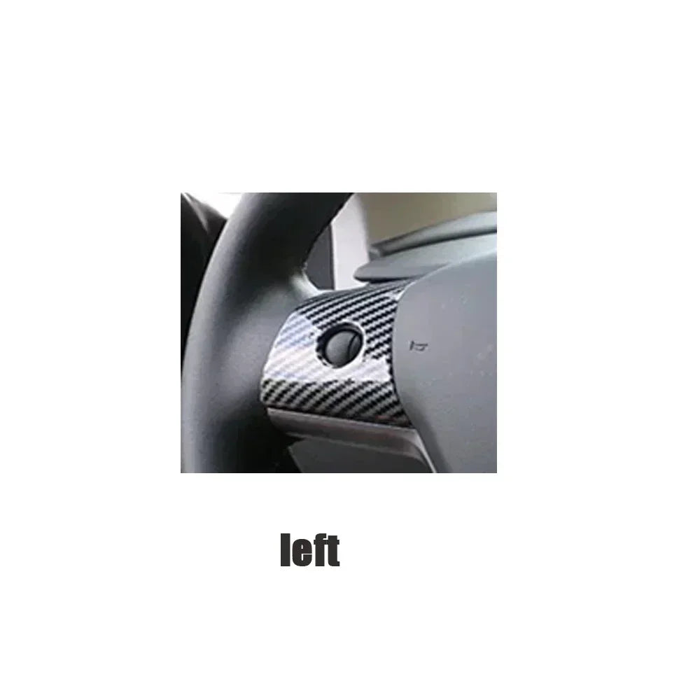 DSI - NEW Steering Wheel Trim Cover For Tesla Model 3/Y Interior Accessories Compatible With Tesla Model 3/Y Carbon Fiber Pattern