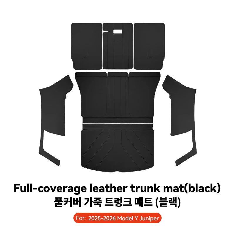 DSI - Trunk Mats - FIT Tesla Model Y Juniper 2021-2026 Leather  Fully Surrounded Waterproof Non-Slip Liner Custom Floor Mat Accessorie