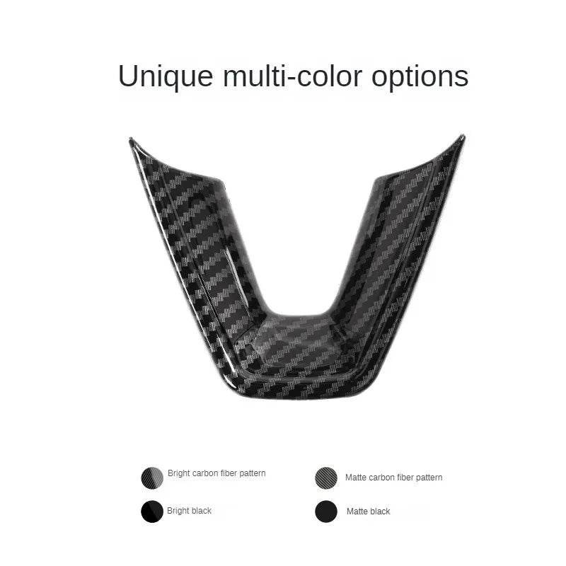 DSI - Steering Wheel Patch FITS Tesla Model 3 Y YL Juniper Highland 2025 2026 U-shaped Protective Cover Trim Sticker ABS Carbon Fiber
