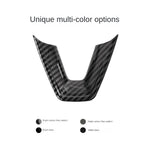 DSI - Steering Wheel Patch FITS Tesla Model 3 Y YL Juniper Highland 2025 2026 U-shaped Protective Cover Trim Sticker ABS Carbon Fiber