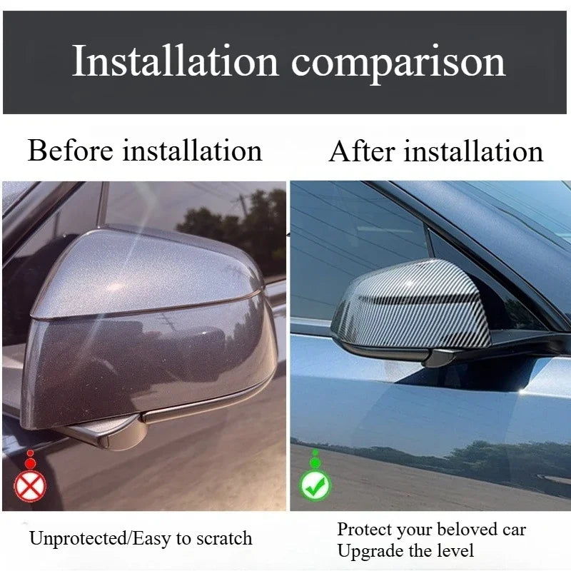 Car Rear View Mirror for Tesla Model Y Juniper 2025 ABS Carbon Fiber Decorative Shell Exterior Accessories Car Rearview Cover