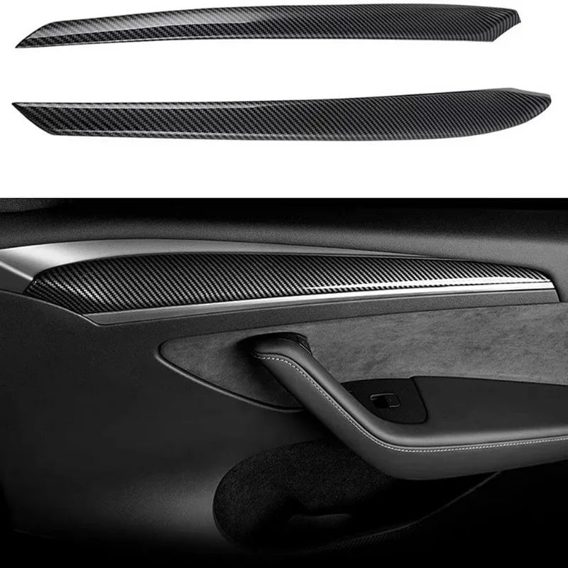 DSI - Carbon Fiber Center Console Wrap - FITS Tesla Model Y 3 2023 ABS  Cover Kit Dashboard Armrest Door Side Trim Sticker Accessories