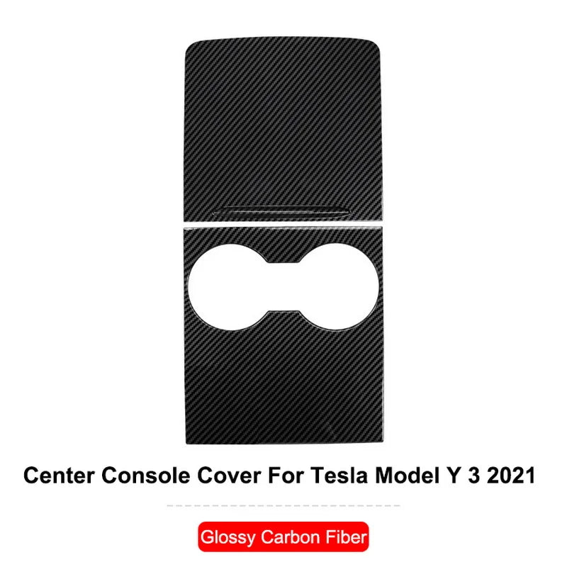 DSI - Carbon Fiber Center Console Wrap - FITS Tesla Model Y 3 2023 ABS  Cover Kit Dashboard Armrest Door Side Trim Sticker Accessories
