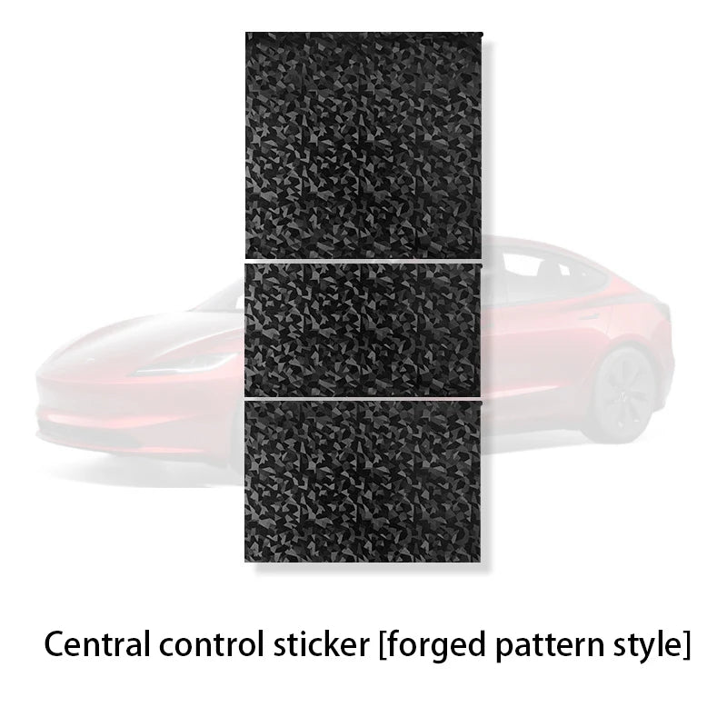 DSI - r Center Console Panel Sticker Suede Film - FITS -  Tesla Model 3 & Y Highland Juniper Carbon Central Control Cover Car Interior Accessories