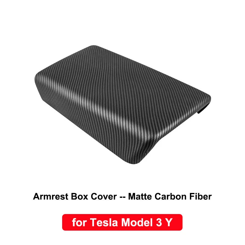 DSI - Carbon Fiber Center Console Wrap - FITS Tesla Model Y 3 2023 ABS  Cover Kit Dashboard Armrest Door Side Trim Sticker Accessories