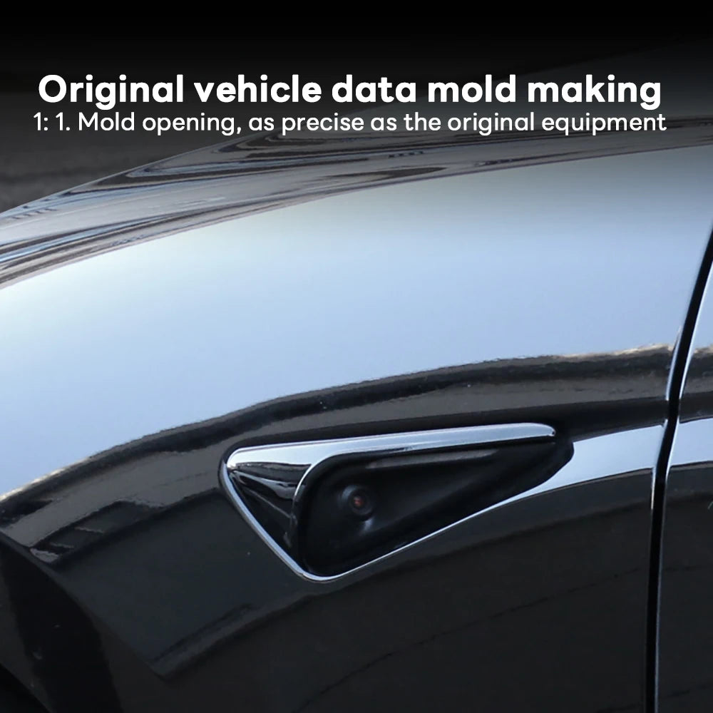 DSI -  Side Camera Cover Lens Protector - FITS Tesla New Model 3 Highland 2024 Black White Red Shiny Matte Carbon Fiber Pattern