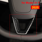 DSI - Steering Wheel Patch FITS Tesla Model 3 Y YL Juniper Highland 2025 2026 U-shaped Protective Cover Trim Sticker ABS Carbon Fiber