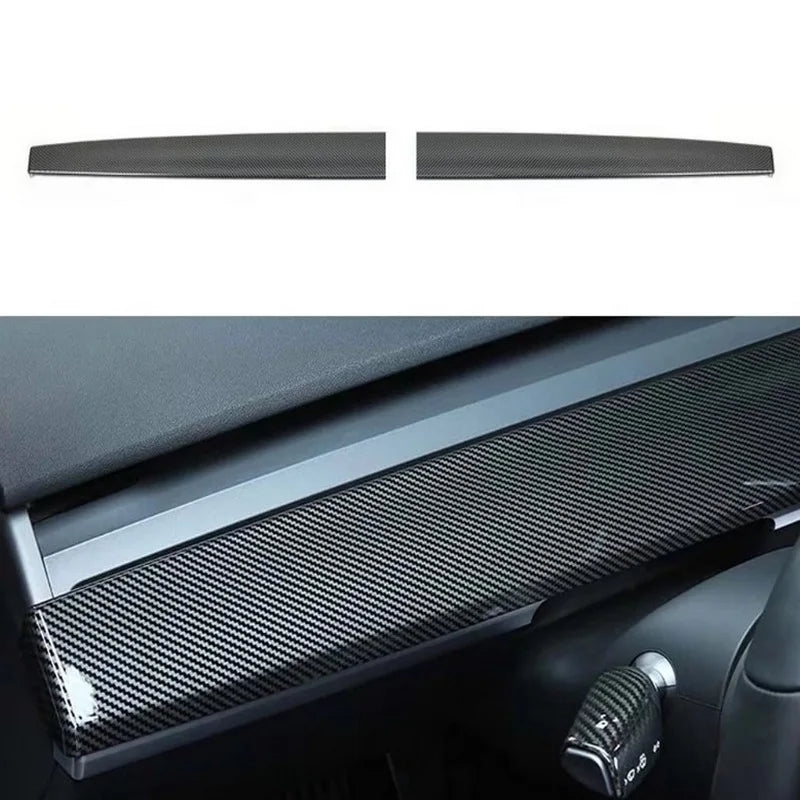 DSI - Carbon Fiber Center Console Wrap - FITS Tesla Model Y 3 2023 ABS  Cover Kit Dashboard Armrest Door Side Trim Sticker Accessories